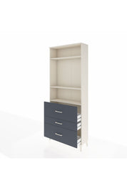 Arges Dolap 3 Raflı 3 Çekmeceli 88x30x221 Aytaşı-Antrasit