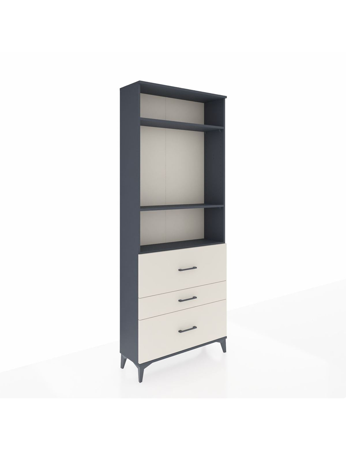 Arges Dolap 3 Raflı 3 Çekmeceli 88x30x221 Antrasit-Aytaşı