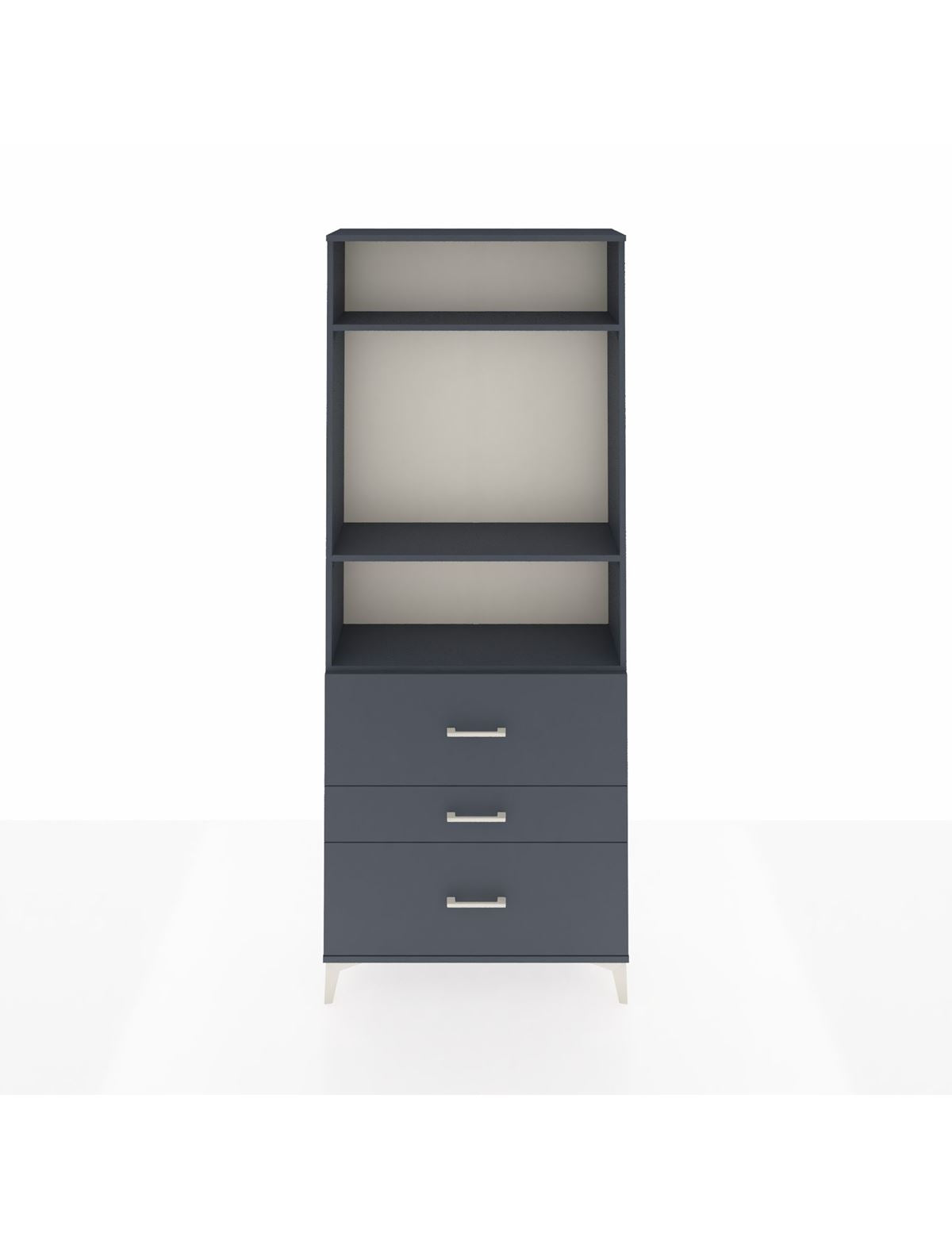 Arges Dolap 3 Raflı 3 Çekmeceli 88x30x221 Antrasit-Antrasit