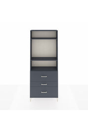 Arges Dolap 3 Raflı 3 Çekmeceli 88x30x221 Antrasit-Antrasit