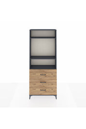 Arges Dolap 3 Raflı 3 Çekmeceli 88x30x221 Antrasit-Çam