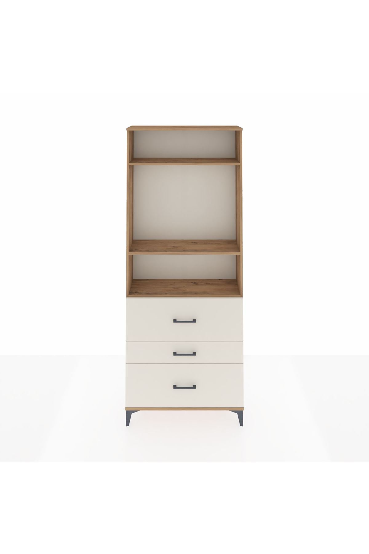 Arges Dolap 3 Raflı 3 Çekmeceli 88x30x221 Çam-Aytaşı