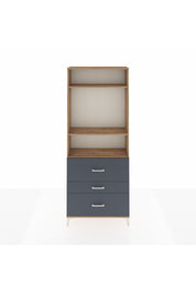 Arges Dolap 3 Raflı 3 Çekmeceli 88x30x221 Çam-Antrasit