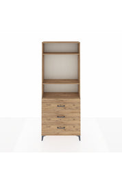 Arges Dolap 3 Raflı 3 Çekmeceli 88x30x221 Çam-Çam