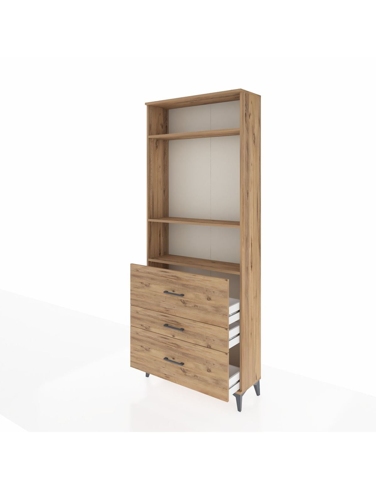Arges Dolap 3 Raflı 3 Çekmeceli 88x30x221 - S30M093V9A