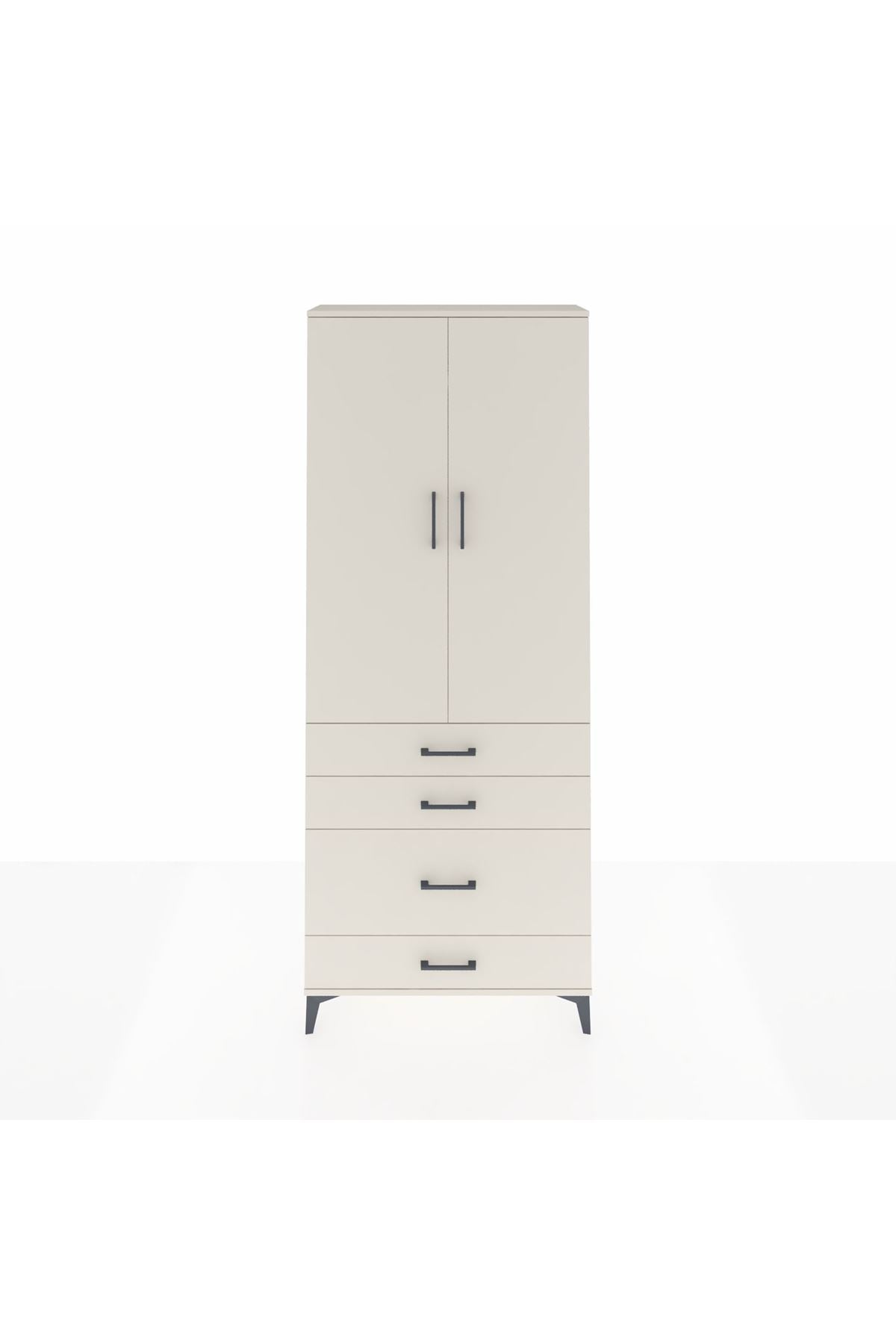 Arges Dolap 2 Raflı 4 Çekmeceli Tek Askılı 88x30x221 Aytaşı-Aytaşı