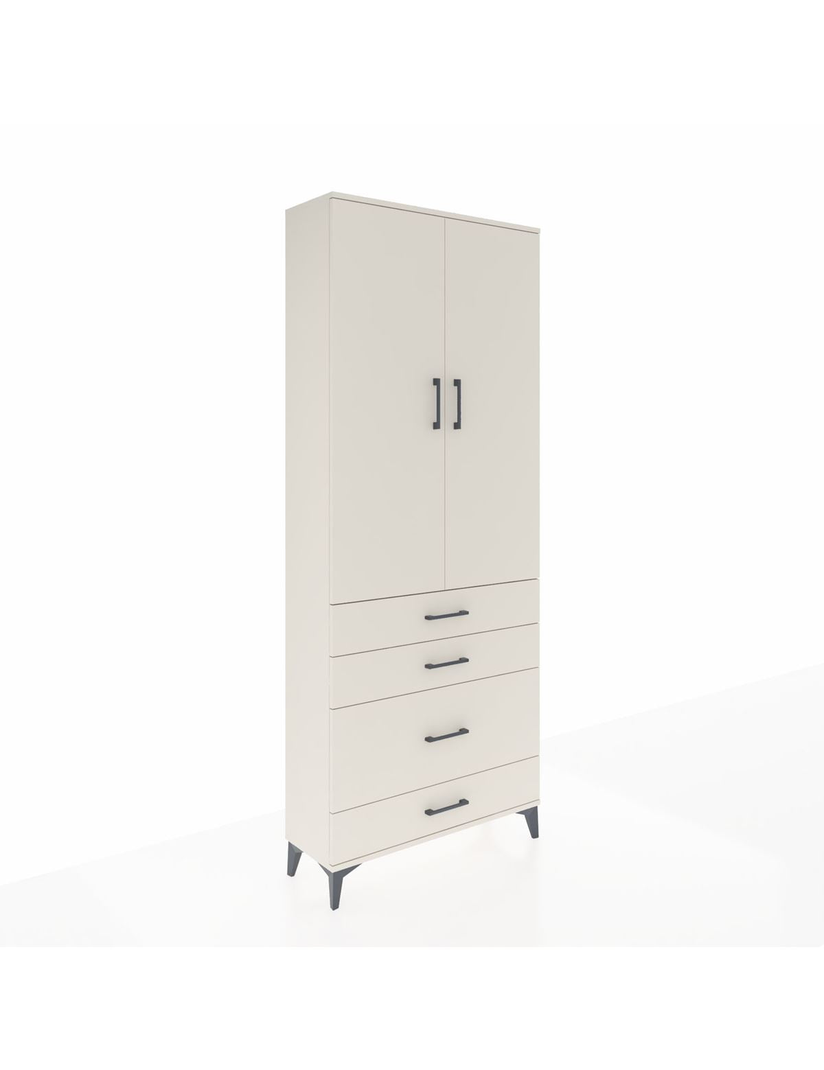 Arges Dolap 2 Raflı 4 Çekmeceli Tek Askılı 88x30x221 Aytaşı-Aytaşı