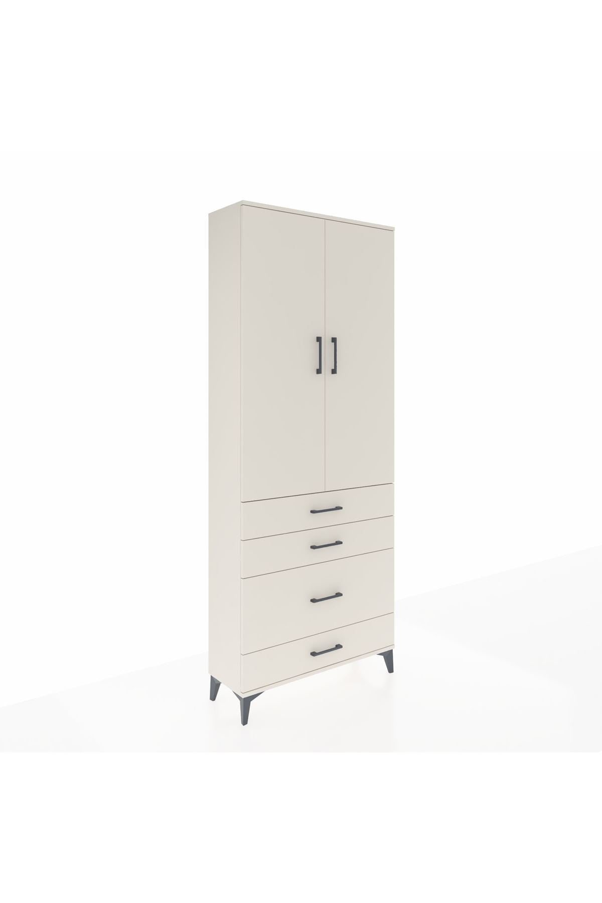 Arges Dolap 2 Raflı 4 Çekmeceli Tek Askılı 88x30x221 Aytaşı-Aytaşı