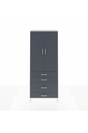 Arges Dolap 2 Raflı 4 Çekmeceli Tek Askılı 88x30x221 Aytaşı-Antrasit