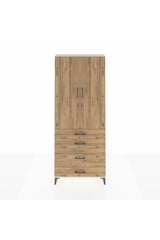 Arges Dolap 2 Raflı 4 Çekmeceli Tek Askılı 88x30x221