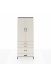 Arges Dolap 2 Raflı 4 Çekmeceli Tek Askılı 88x30x221 Antrasit-Aytaşı