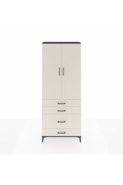Arges Dolap 3 Raflı 4 Çekmeceli 2 Kapaklı 88x30x221 Antrasit-Aytaşı