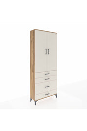 Arges Dolap 3 Raflı 4 Çekmeceli 2 Kapaklı 88x30x221 Çam-Aytaşı