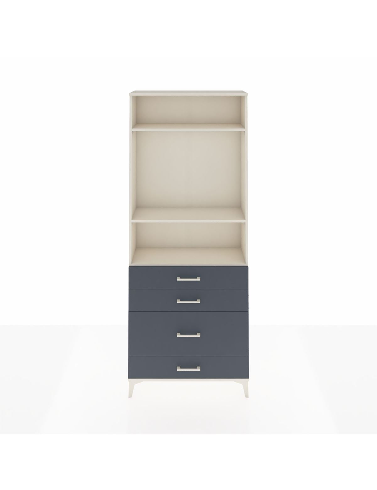 Arges Dolap 3 Raflı 4 Çekmeceli 88x30x221 Aytaşı-Antrasit