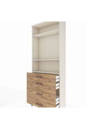 Arges Dolap 3 Raflı 4 Çekmeceli 88x30x221 Aytaşı-Çam