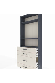 Arges Dolap 3 Raflı 4 Çekmeceli 88x30x221 Antrasit-Aytaşı