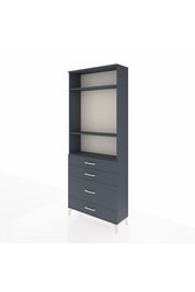 Arges Dolap 3 Raflı 4 Çekmeceli 88x30x221 Antrasit-Antrasit