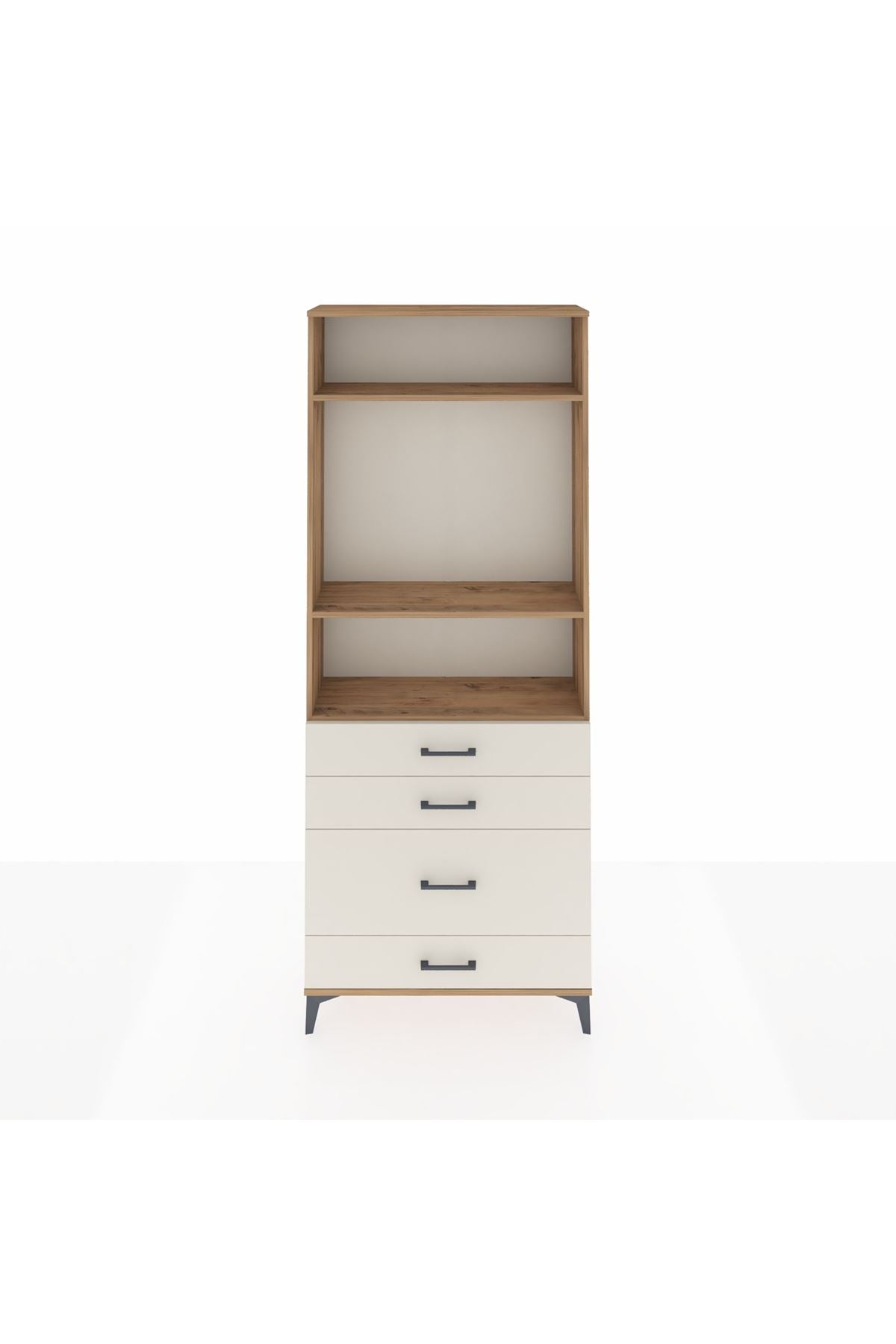 Arges Dolap 3 Raflı 4 Çekmeceli 88x30x221 Çam-Aytaşı