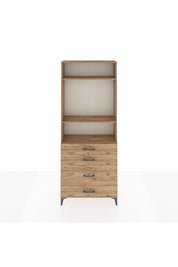 Arges Dolap 3 Raflı 4 Çekmeceli 88x30x221 Çam-Çam