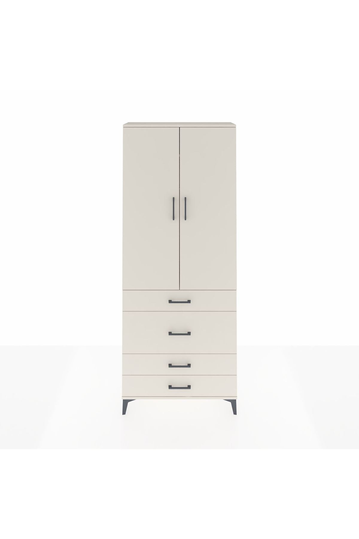 Arges Dolap 2 Raflı 4 Çekmeceli Tek Askılı 88x30x221 Aytaşı-Aytaşı