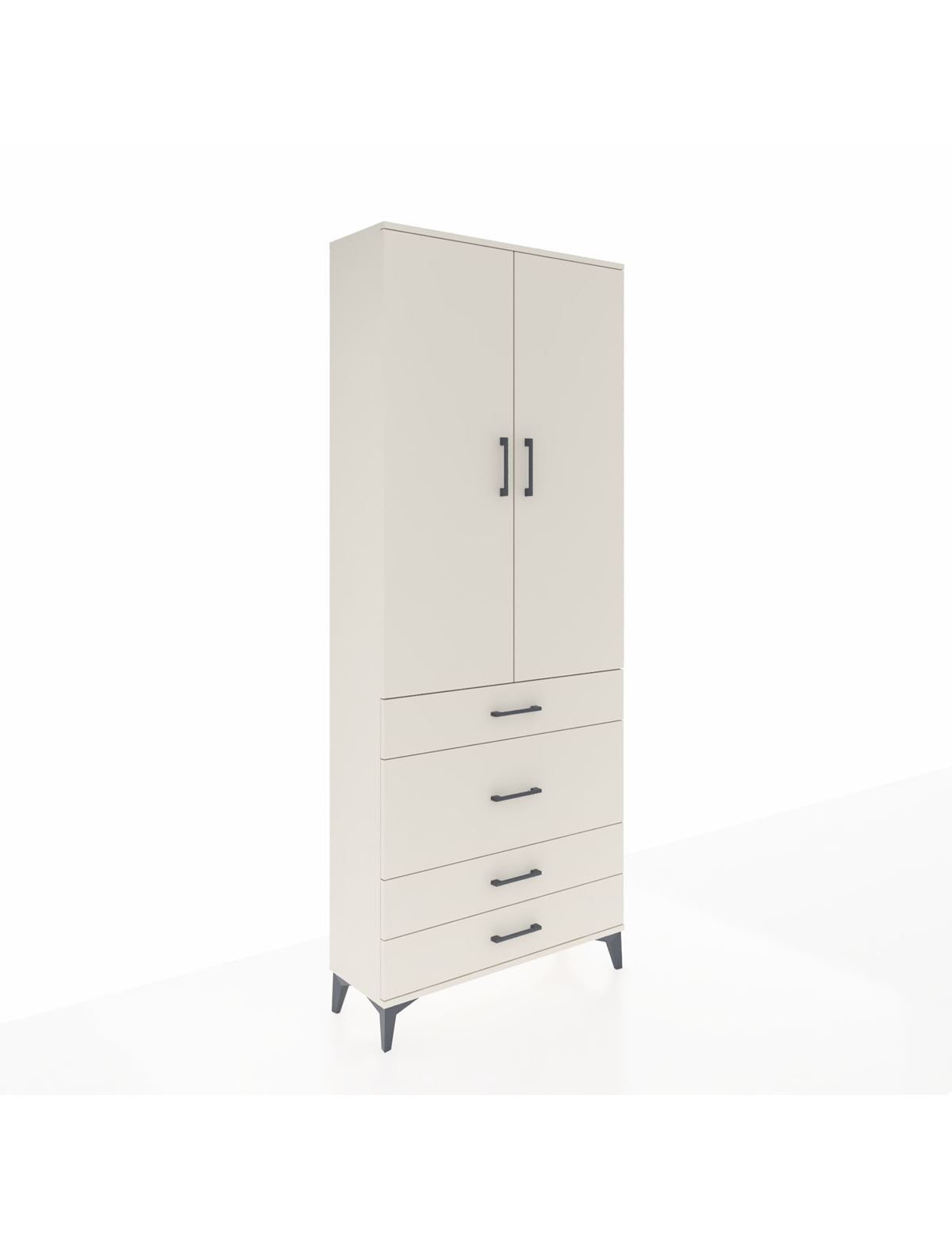 Arges Dolap 2 Raflı 4 Çekmeceli Tek Askılı 88x30x221 Aytaşı-Aytaşı