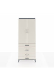 Arges Dolap 2 Raflı 4 Çekmeceli Tek Askılı 88x30x221 Antrasit-Aytaşı