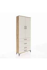 Arges Dolap 2 Raflı 4 Çekmeceli Tek Askılı 88x30x221 Çam-Aytaşı