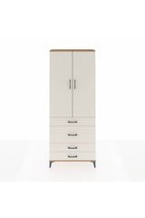 Arges Dolap 2 Raflı 4 Çekmeceli Tek Askılı 88x30x221