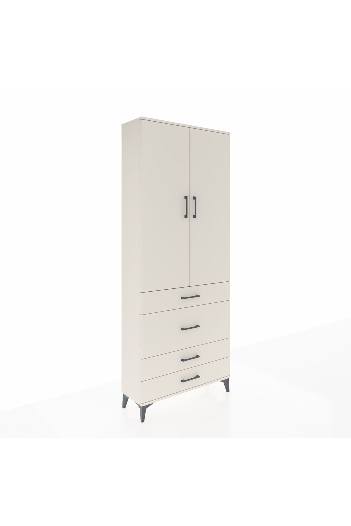 Arges Dolap 3 Raflı 4 Çekmeceli 2 Kapaklı 88x30x221 Aytaşı-Aytaşı