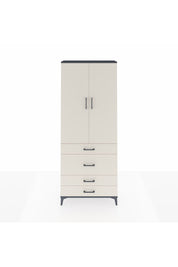 Arges Dolap 3 Raflı 4 Çekmeceli 2 Kapaklı 88x30x221 Antrasit-Aytaşı