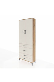 Arges Dolap 3 Raflı 4 Çekmeceli 2 Kapaklı 88x30x221 Çam-Aytaşı