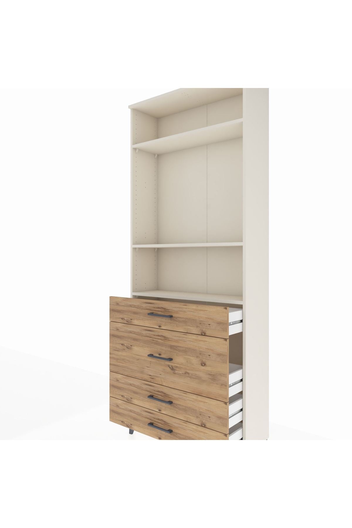 Arges Dolap 3 Raflı 4 Çekmeceli 88x30x221 Aytaşı-Çam