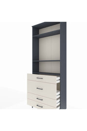 Arges Dolap 3 Raflı 4 Çekmeceli 88x30x221 Antrasit-Aytaşı