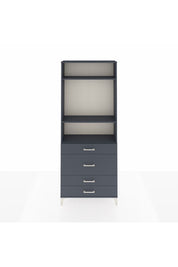 Arges Dolap 3 Raflı 4 Çekmeceli 88x30x221 Antrasit-Antrasit