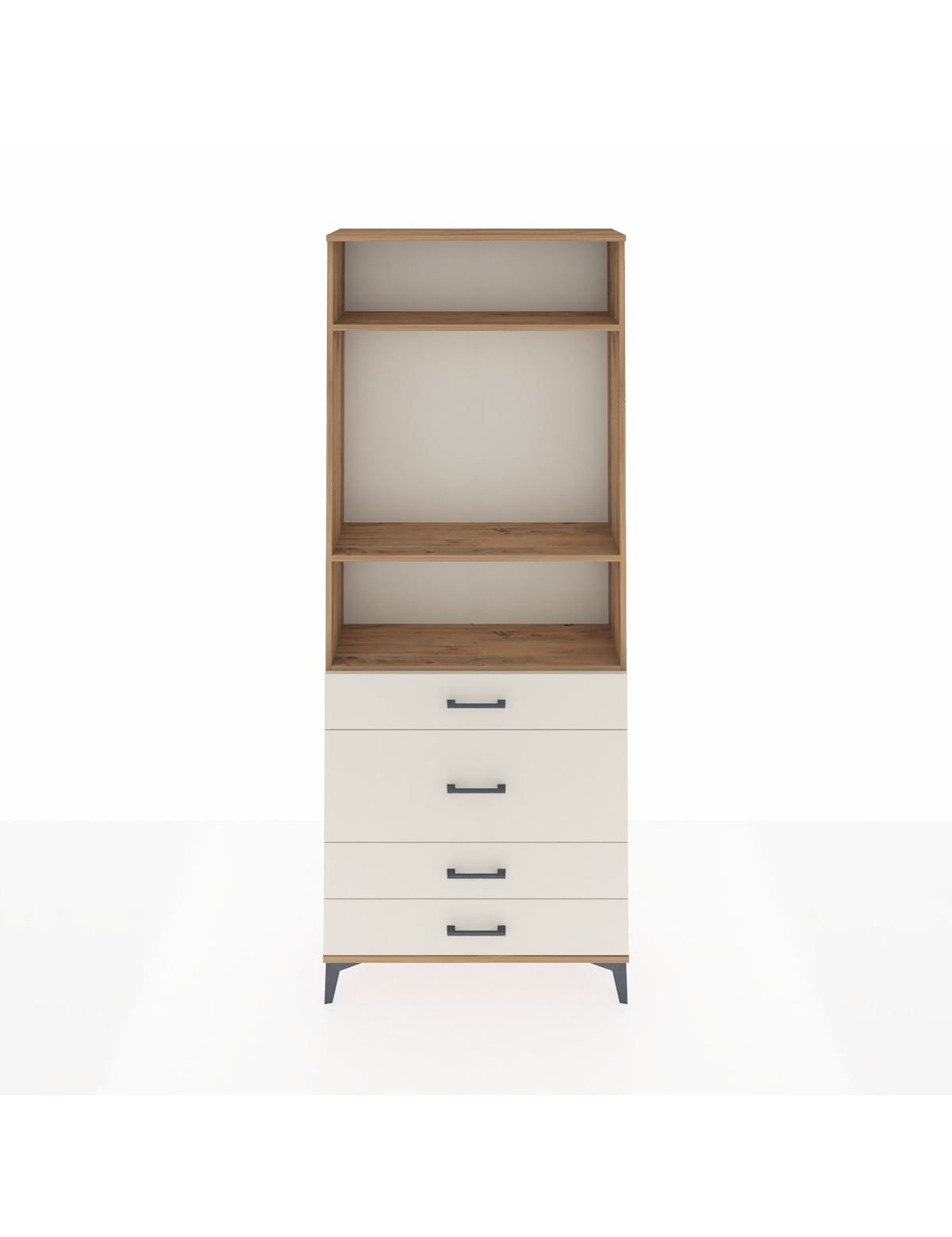 Arges Dolap 3 Raflı 4 Çekmeceli 88x30x221 Çam-Aytaşı