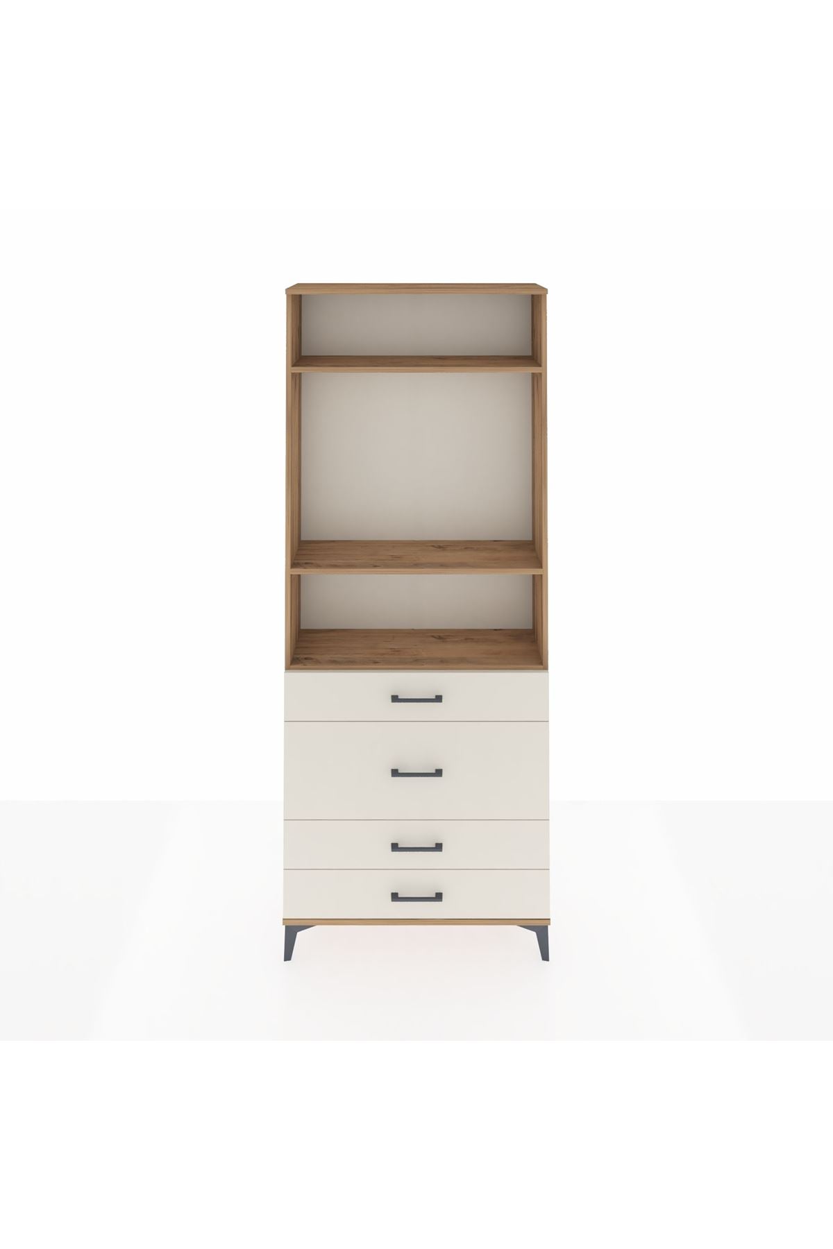 Arges Dolap 3 Raflı 4 Çekmeceli 88x30x221 Çam-Aytaşı