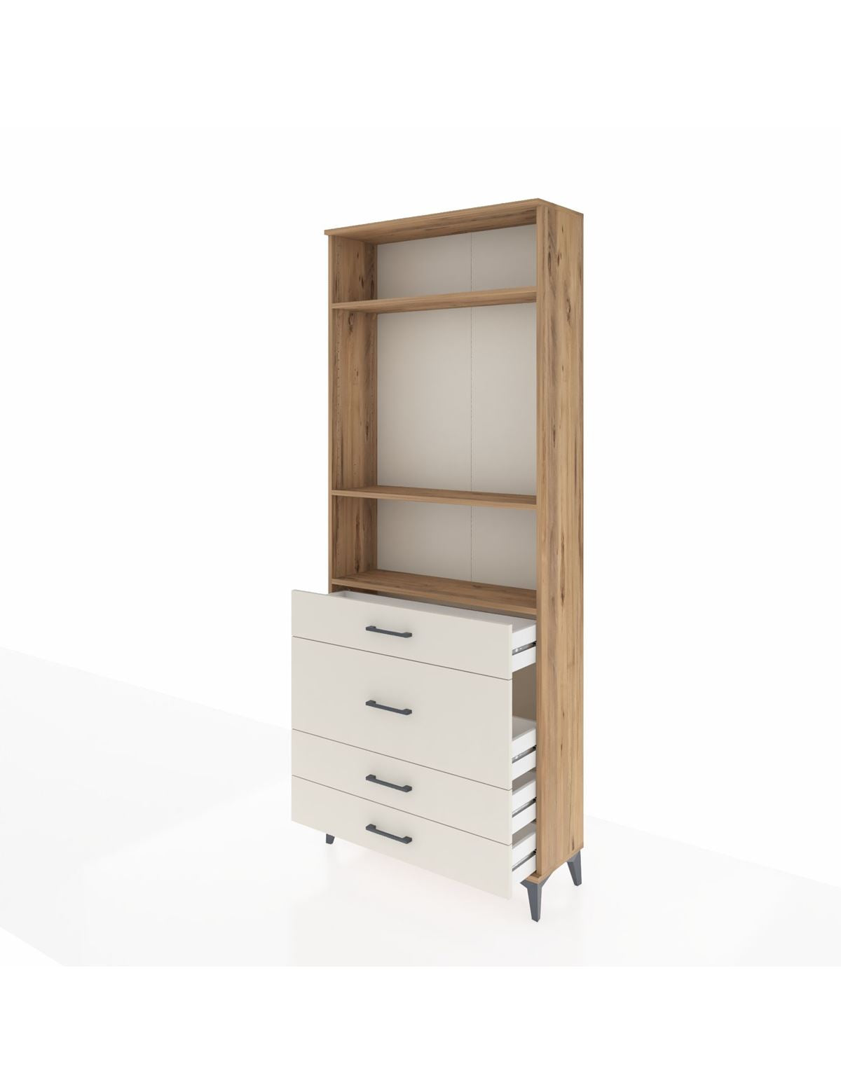Arges Dolap 3 Raflı 4 Çekmeceli 88x30x221 - S30M099V7A