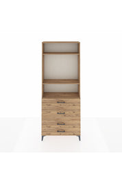 Arges Dolap 3 Raflı 4 Çekmeceli 88x30x221 Çam-Çam
