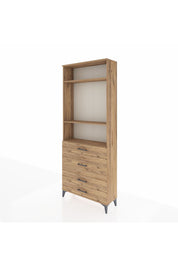 Arges Dolap 3 Raflı 4 Çekmeceli 88x30x221 Çam-Çam