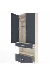 Arges Dolap 3 Raflı 2 Çekmeceli Tek Askılı 88x30x221 Aytaşı-Antrasit