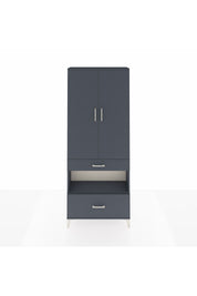 Arges Dolap 3 Raflı 2 Çekmeceli Tek Askılı 88x30x221 Antrasit-Antrasit