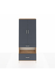 Arges Dolap 3 Raflı 2 Çekmeceli Tek Askılı 88x30x221 Çam-Antrasit