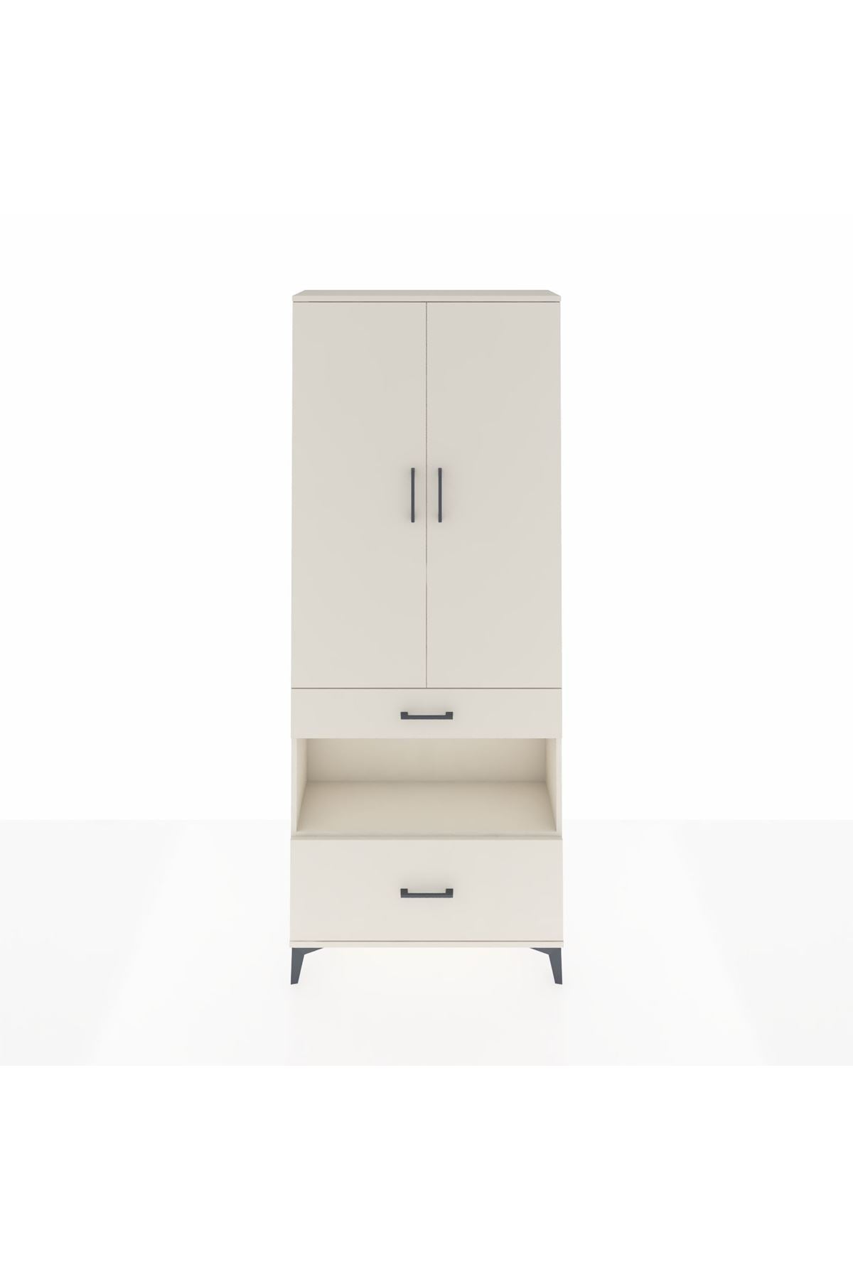 Arges Dolap 4 Raflı 2 Çekmeceli 2 Kapaklı 88x30x221 Aytaşı-Aytaşı