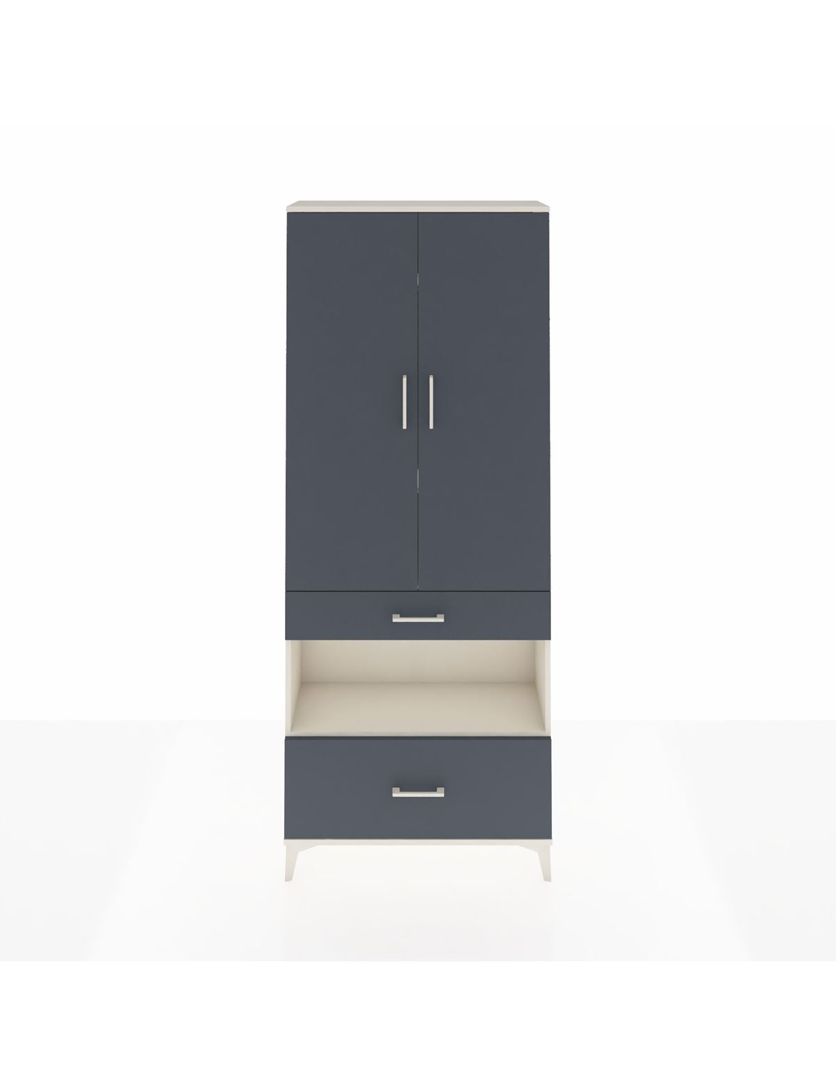 Arges Dolap 4 Raflı 2 Çekmeceli 2 Kapaklı 88x30x221 Aytaşı-Antrasit