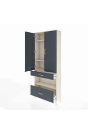 Arges Dolap 4 Raflı 2 Çekmeceli 2 Kapaklı 88x30x221 Aytaşı-Antrasit