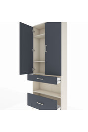 Arges Dolap 4 Raflı 2 Çekmeceli 2 Kapaklı 88x30x221 Aytaşı-Antrasit