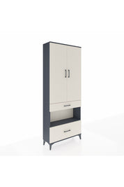 Arges Dolap 4 Raflı 2 Çekmeceli 2 Kapaklı 88x30x221 Antrasit-Aytaşı