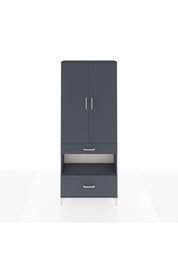 Arges Dolap 4 Raflı 2 Çekmeceli 2 Kapaklı 88x30x221 Antrasit-Antrasit