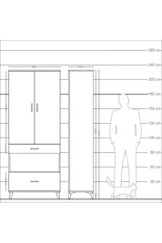 Arges Dolap 4 Raflı 2 Çekmeceli 2 Kapaklı 88x30x221 Antrasit-Antrasit