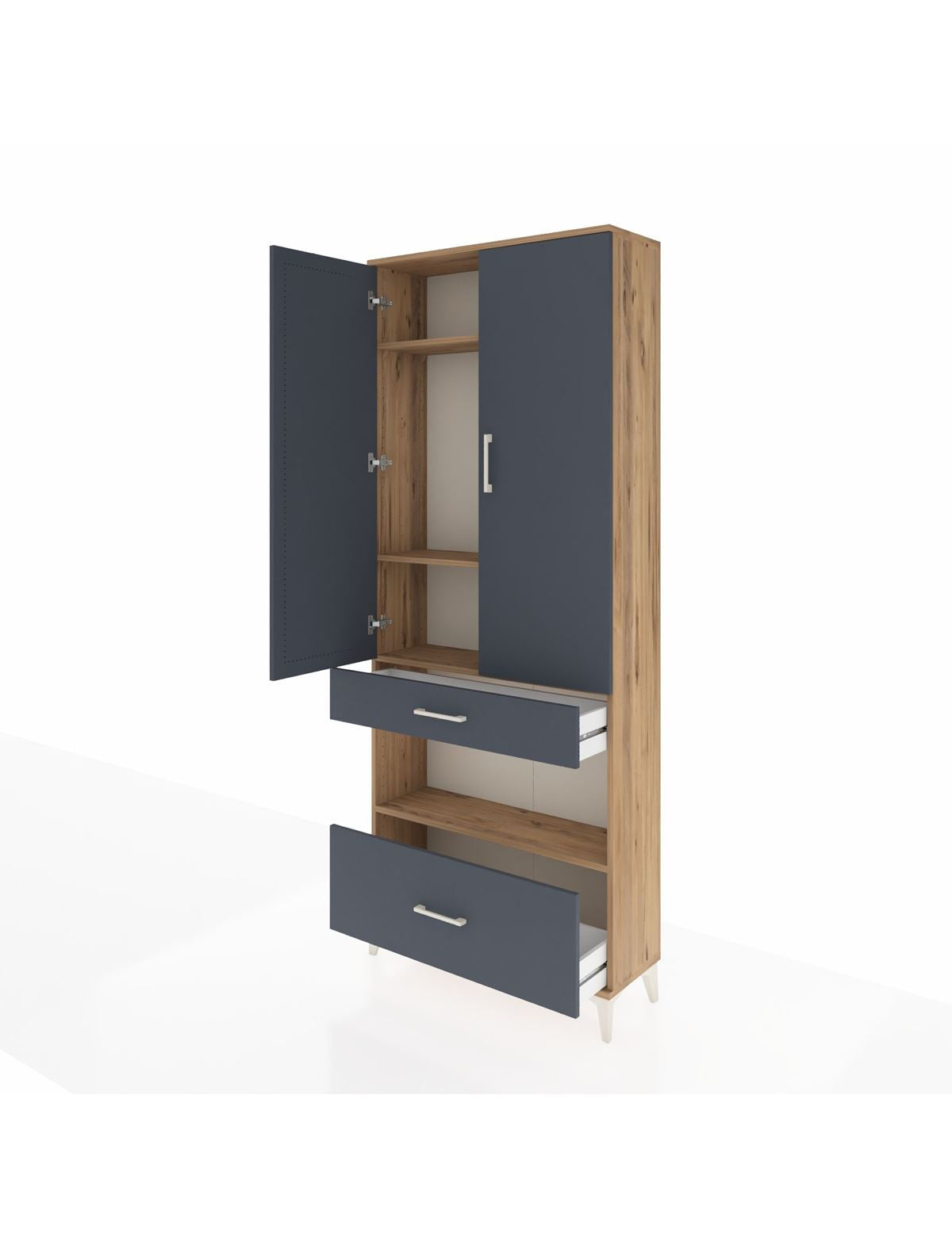 Arges Dolap 4 Raflı 2 Çekmeceli 2 Kapaklı 88x30x221 - S30M101V8A